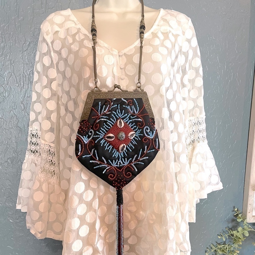 Indian Beaded Tassel Handbag Great Gift!